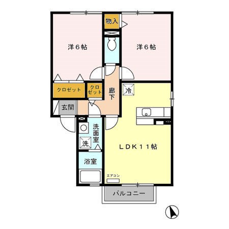 Elysion北白山台Ｂ 間取り