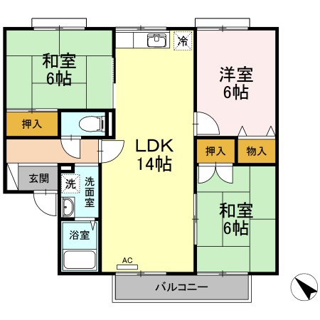 セジュールソレイユB 間取り