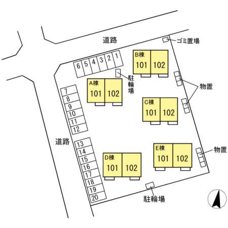 シャイニーコートC 駐車場