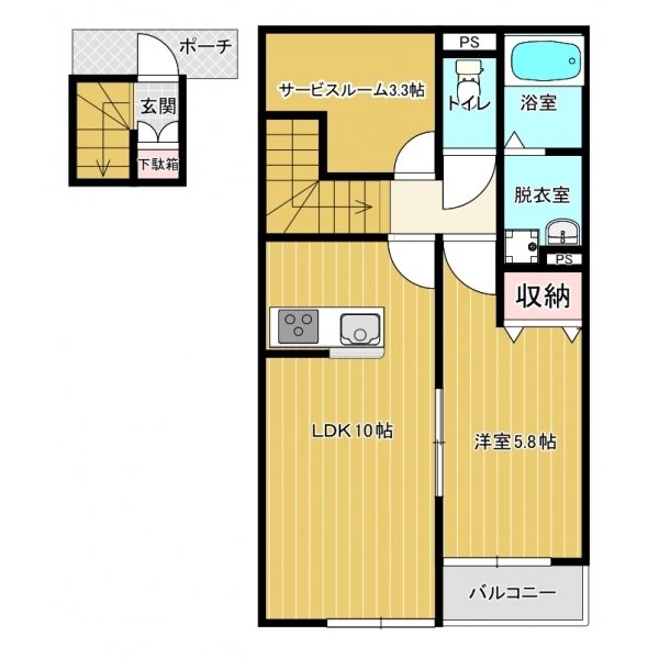 クレアージュ小中野A 間取り