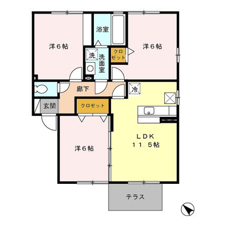 セジュールポムＡ 間取り