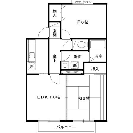 セジュール湊高台　Ｆ 間取り