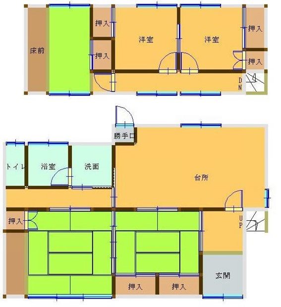 萩生　兵頭貸家 間取り