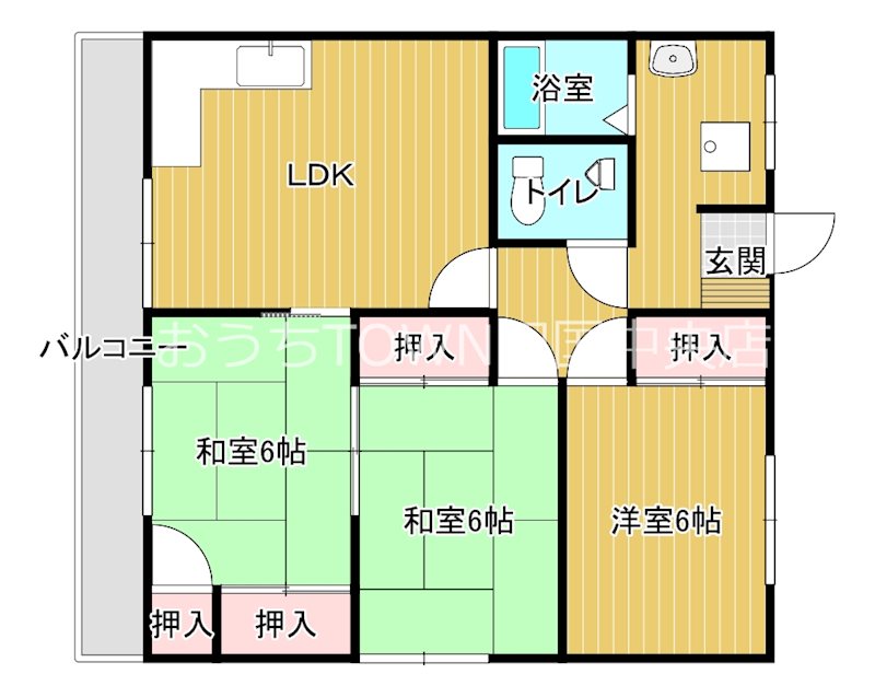 コーポ中之庄 302号室 間取り