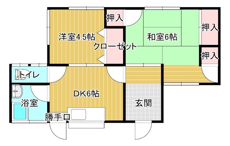 上田YU貸家（平屋） 間取り