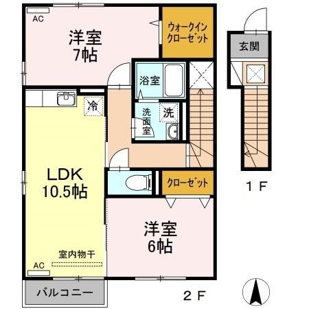 カンファート　A 202号室 間取り