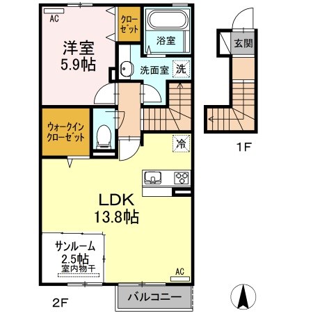 パールリリィ 203号室 間取り