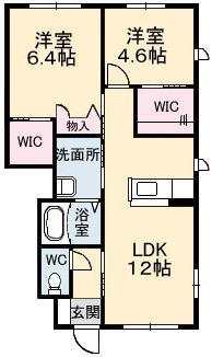 グランマスト郷　B 6号室 間取り