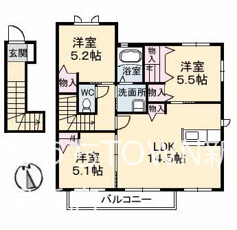 グランマスト郷　D 207号室 間取り