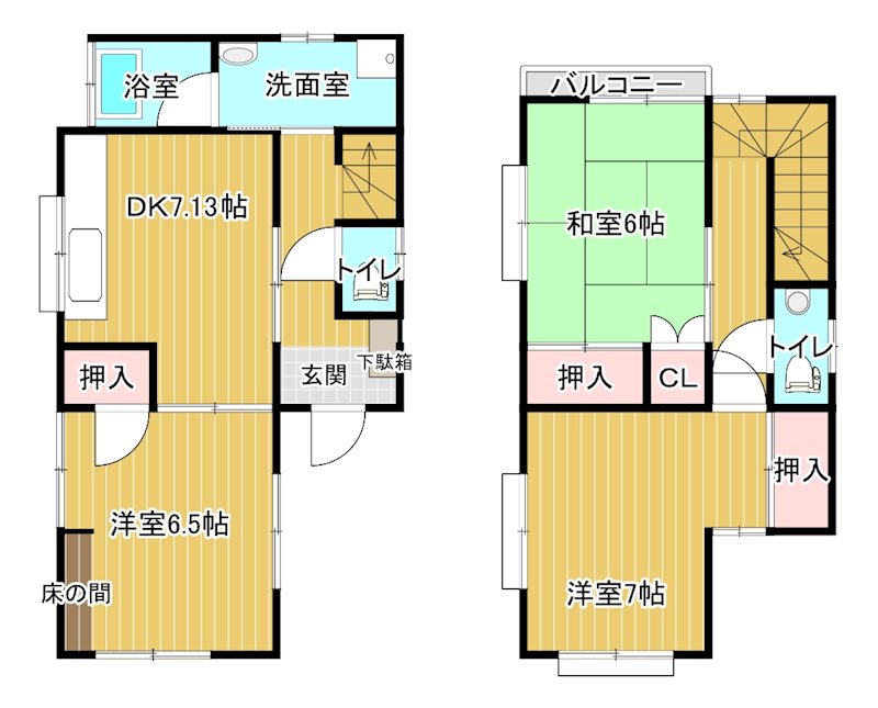 大西貸家（束本2丁目） 間取り