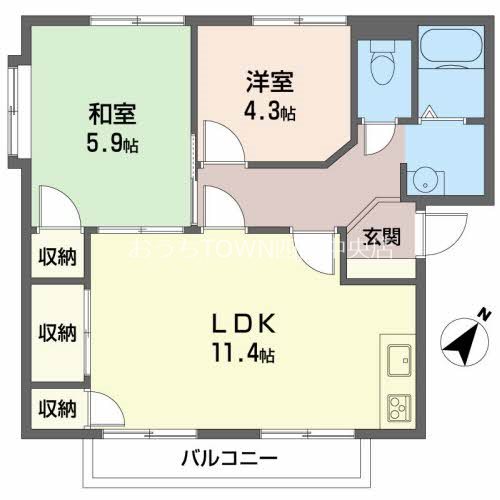 コートハウスコスモスＣ 102号室 間取り