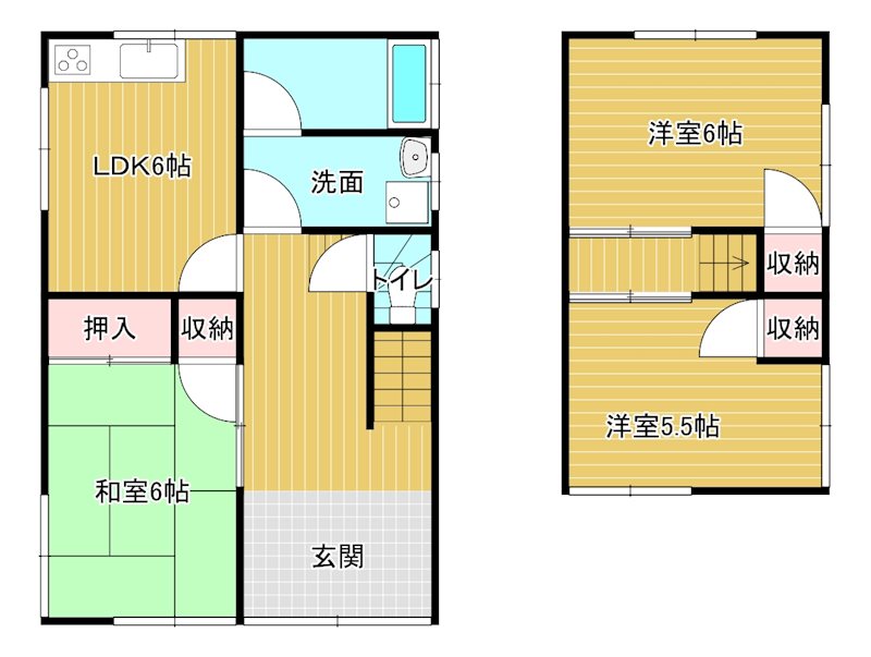 日浅貸家(立花) 間取り