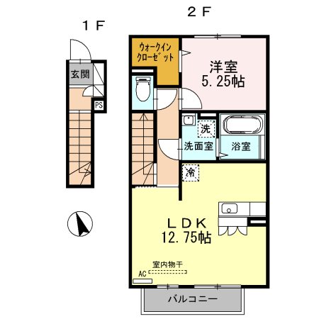 レトワール 203号室 間取り