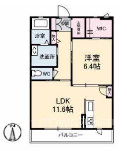 ヴィアソーレ妻鳥　 201号室 間取り