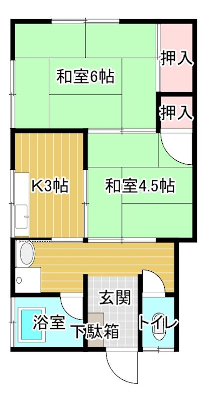 熊田アパート  2号室 間取り