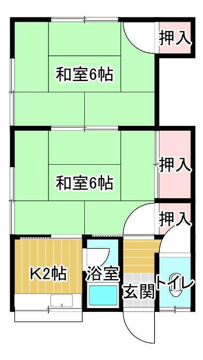 熊田アパート  5号室 間取り