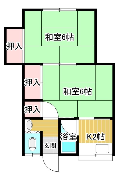 熊田アパート  3号室 間取り