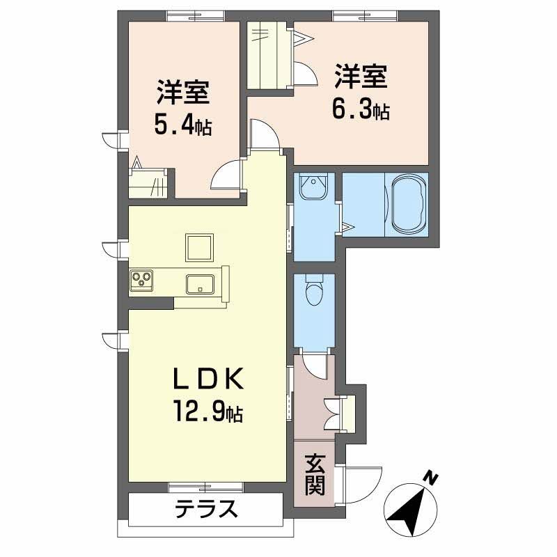 シャーメゾン小泉 B棟 B106号室 間取り