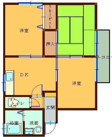 セジュール北日吉 Ⅱ102号室 間取り