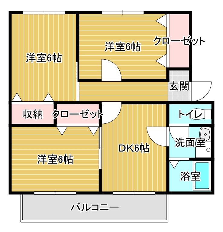 ブルースカイ 202号室 間取り