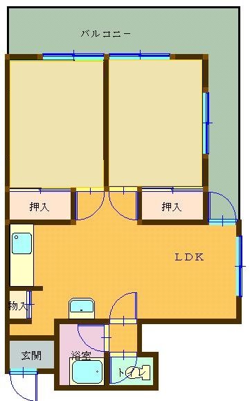 アサヒパレス沢津 506号室 間取り