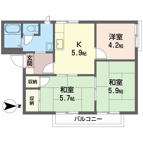 フレグランス浦手山  202号室 間取り