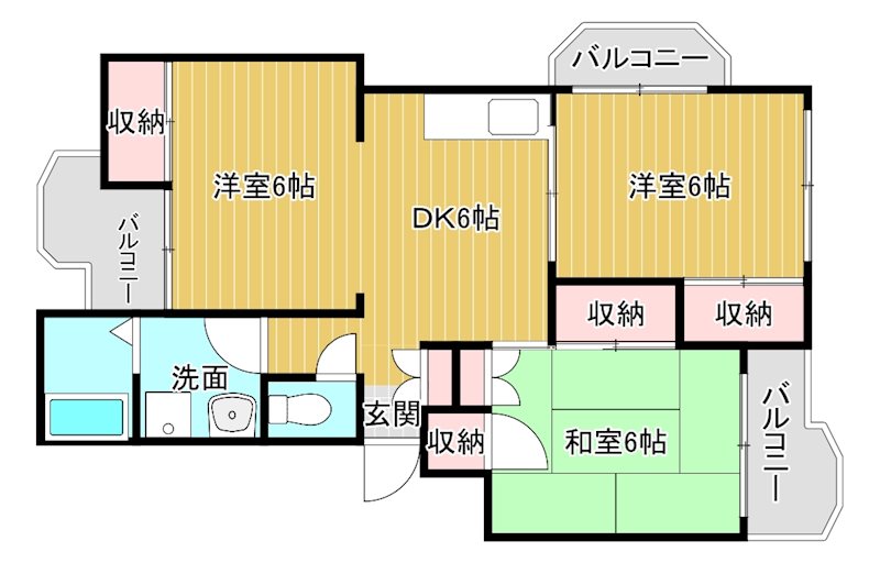 神野マンション  141号室 間取り