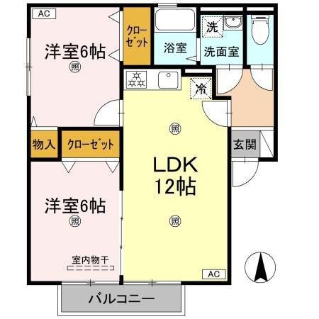 カンファタブル　B 201号室 間取り