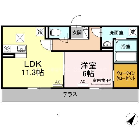 D-room南鳥生  202号室 間取り