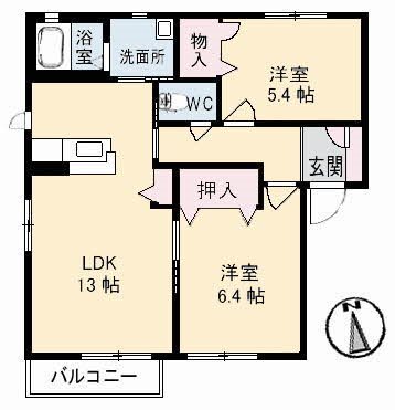 シャーメゾンManabe 201号室 間取り
