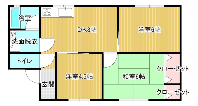 クレストコート 101号室 間取り