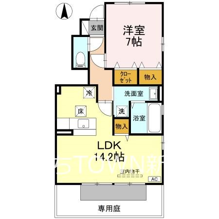 ウィステリア・フィールド　B 101号室 間取り