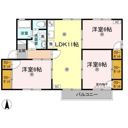 ヴィラアスカ30　E 201号室 間取り
