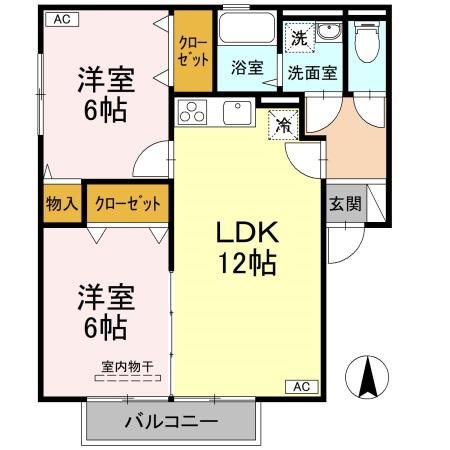 カンファタブル　Ａ 101号室 間取り