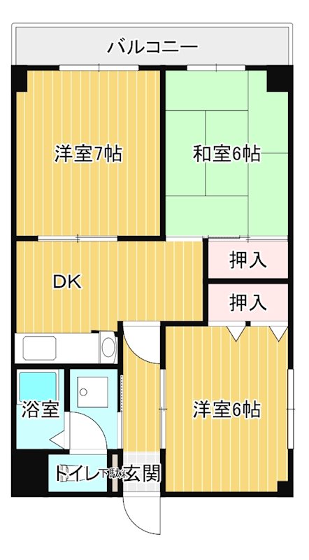 第３松本マンション 206号室 間取り