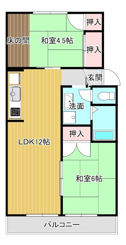 ルミエール10 102号室 間取り