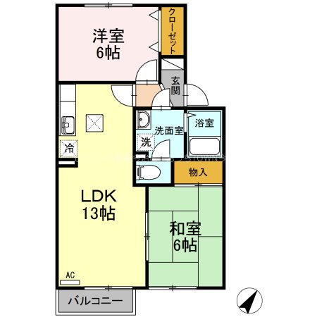 バロンコート　Ａ 間取り図