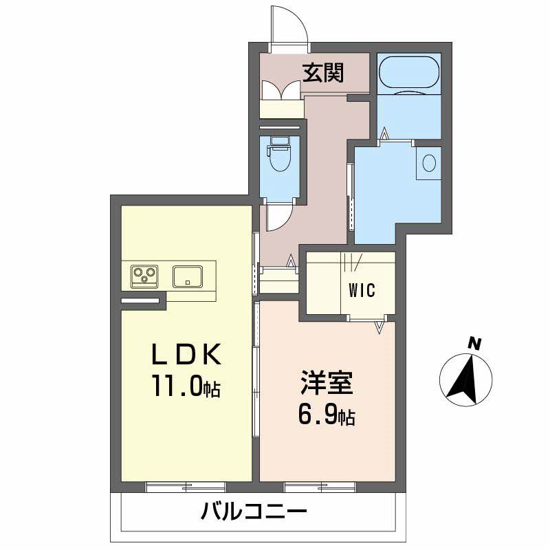 プレミアス 205号室 間取り