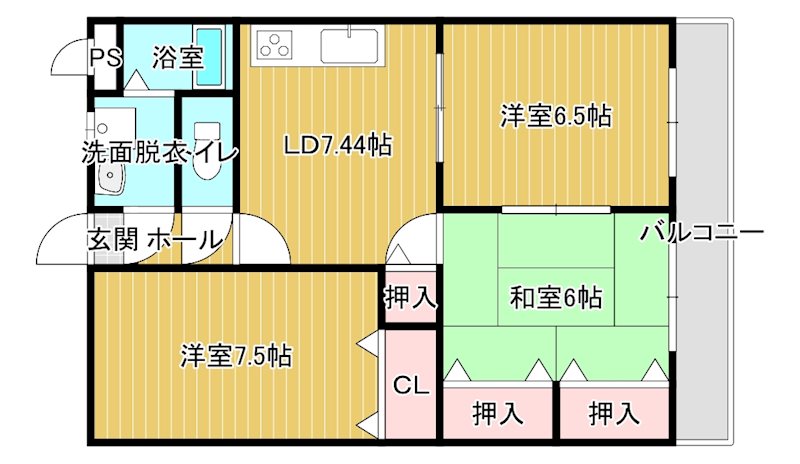 エクセルハイツ 205号室 間取り