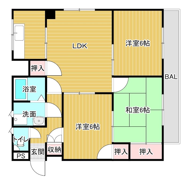 レジデンス市坪　Part1  301号室 間取り