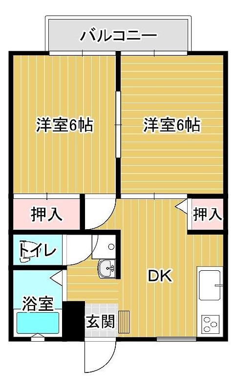 白石ハイツ（西石井） 101号室 間取り