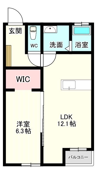 アデリー 201号室 間取り