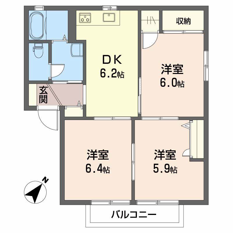 フォレスト北日吉 C棟 C207号室 間取り