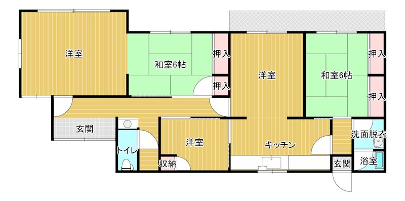 中萩町15-52貸家 間取り