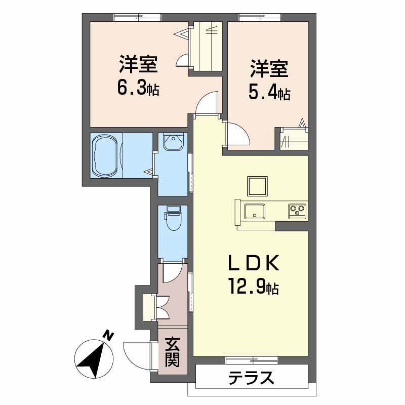 シャーメゾン小泉 B棟 B107号室 間取り