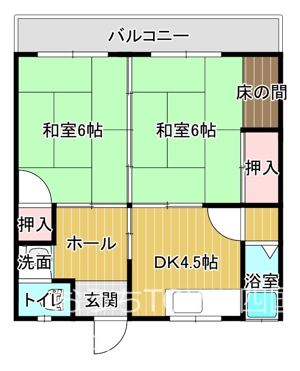 武村マンション朝日 102号室 間取り