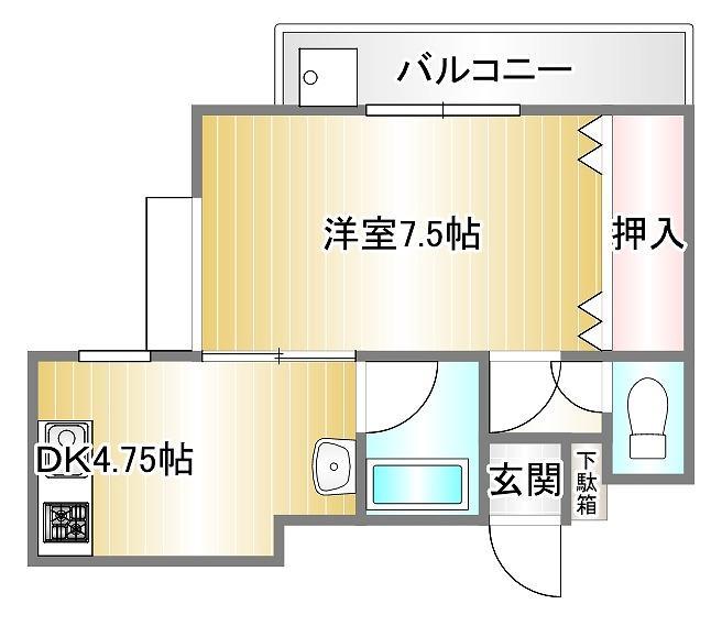 シャイングレード岩田 202号室 間取り