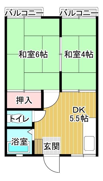 丸山第二ハイツ 201号室 間取り