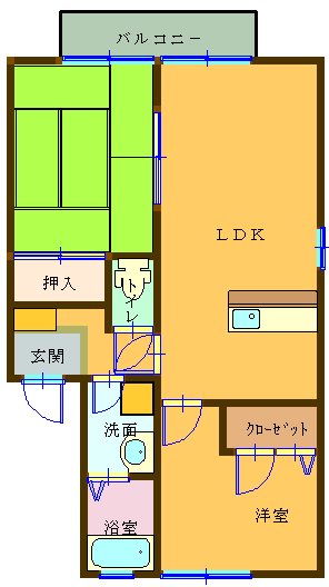 サンシャイン  Ｂ202号室 間取り