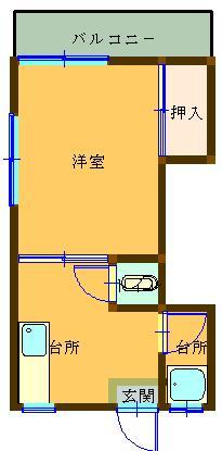 長戸ハイツ 202号室 間取り